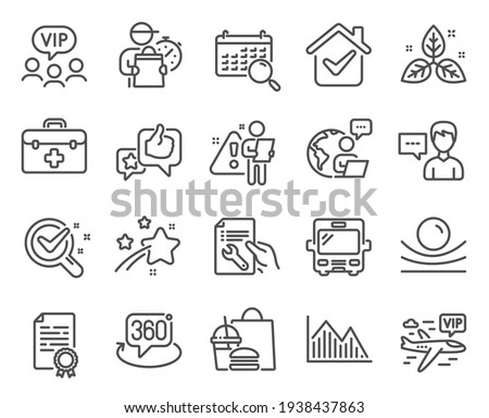 Business icons set. Included icon as Like, Certificate diploma, First aid signs. Vector