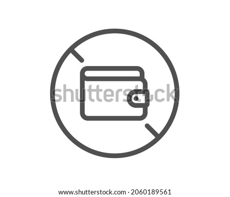 Wallet line icon. Money budget purse sign. No cash allowed symbol. Quality design element. Line style wallet icon. Editable stroke. Vector Foto stock © 