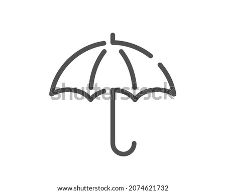 Umbrella line icon. Rain defence sign. Safe insurance symbol. Quality design element. Linear style umbrella icon. Editable stroke. Vector