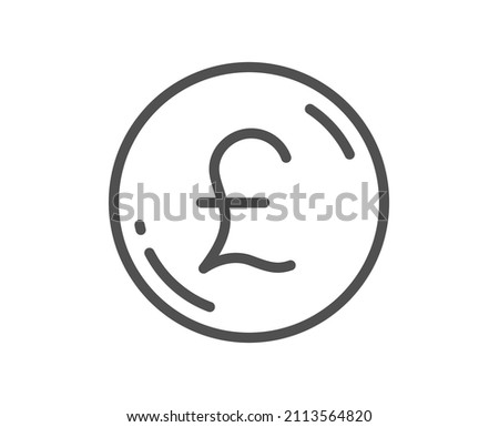 Pound money line icon. Gbp currency sign. Cash coin symbol. Quality design element. Linear style pound money icon. Editable stroke. Vector