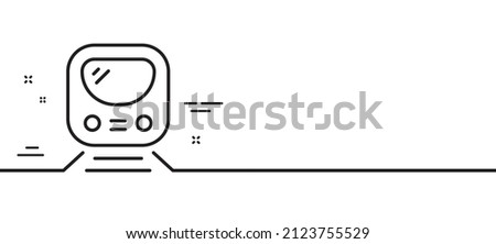 Metro line icon. Subway underground transport sign. Train railway symbol. Minimal line illustration background. Metro line icon pattern banner. White web template concept. Vector