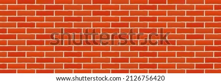 Red brick pattern wall background. Stone brickwall texture. Orange stone tile building material. Textured brickwork stonewall. Building architecture brick wall pattern. Construction decoration. Vector Foto stock © 