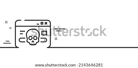 Cyber attack line icon. Web protection sign. Internet website phishing symbol. Minimal line illustration background. Cyber attack line icon pattern banner. White web template concept. Vector