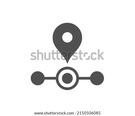 Station icon. Subway journey path sign. Metro train location symbol. Classic flat style. Quality design element. Simple station icon. Vector