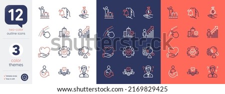 Set of Share, Income money and Fingerprint line icons. Include Swipe up, Luggage belt, Teamwork icons. Volunteer, Support consultant, Apartment insurance web elements. Alarm clock. Vector