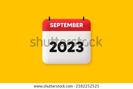 Calendar schedule 3d icon. September month icon. Event schedule Sep date. Meeting appointment planner. Agenda plan, Month schedule 3d calendar and Time planner. September day reminder. Vector