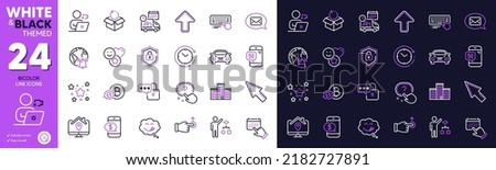 Refresh bitcoin, Work home and Computer keyboard line icons for website, printing. Collection of Phone payment, Stars, Drag drop icons. 5g phone, Yummy smile, Video conference web elements. Vector