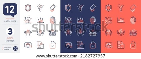 Set of Security, Card and Lock line icons. Include Inspiration, Security lock, Sports arena icons. Check investment, Lgbt, Survey results web elements. Fair trade, Fingerprint. Vector