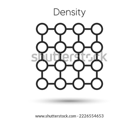 Density line icon. Gas particles grid sign. High porosity symbol. Illustration for web and mobile app. Line style density icon. Editable stroke molecular grid. Vector