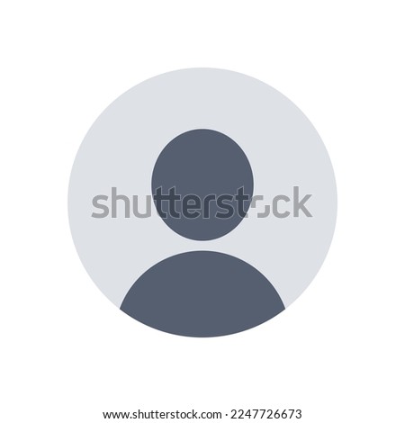 User profile icon vector. Avatar or person icon. Profile picture, portrait symbol. Neutral gender silhouette. Circle button with avatar photo. Blank profile silhouette. Vector