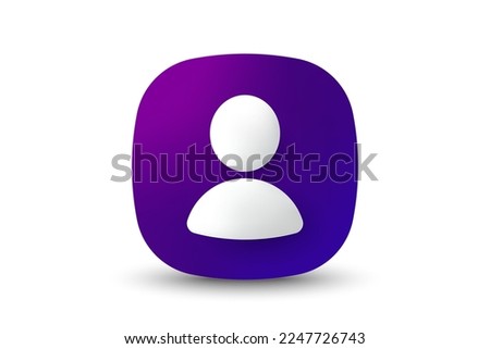 User profile 3d icon. Avatar or person button. Profile picture, portrait symbol. Neutral gender silhouette icon. 3d square button with avatar photo. Blank profile silhouette. Vector