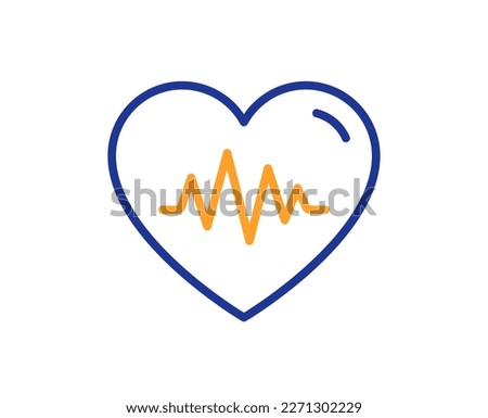 Heartbeat line icon. Heart pulse sign. Medical ekg symbol. Colorful thin line outline concept. Linear style heartbeat icon. Editable stroke. Vector