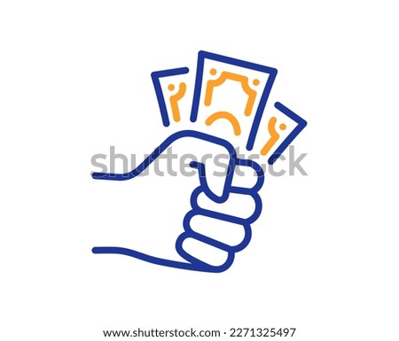 Fraud icon. Money bribe crime sign. Cash scam symbol. Colorful thin line outline concept. Linear style fraud icon. Editable stroke. Vector