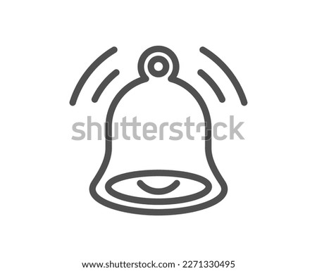 Bell alert line icon. Message notification sign. Alarm notice symbol. Quality design element. Linear style bell alert icon. Editable stroke. Vector
