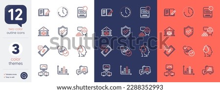 Set of Confirmed, Time and Statistics line icons. Include Diagram graph, Stress, Accepted payment icons. Feedback, Recovery ssd, Court building web elements. Graph chart, Build, Work home. Vector