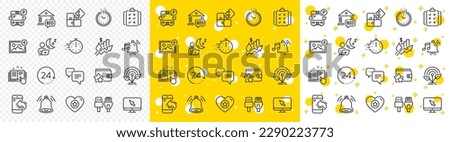 Outline Heart, Rule and Rise price line icons pack for web with Add photo, Dots message, Computer cables line icon. Internet, Time, Shift pictogram icon. Incoming call, Alarm sound. Vector