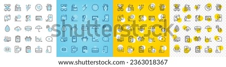 Vector icons set of Checklist, Electronic thermometer and Voting campaign line icons pack for web with Diagram chart, Fraud, Lock outline icon. Artificial colors, Lightning bolt. Vector