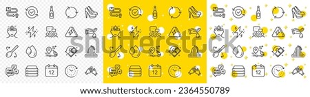 Outline Lightning bolt, Recycling and Clapping hands line icons pack for web with Roller coaster, Power, Time change line icon. Cashback, Fake news, Security confirmed pictogram icon. Vector