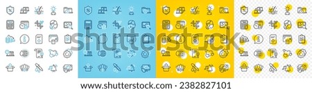 Vector icons set of Chemistry pipette, Reject certificate and Clipboard line icons pack for web with Cloud computing, Online test, Anti-dandruff flakes outline icon. Upload file. Vector