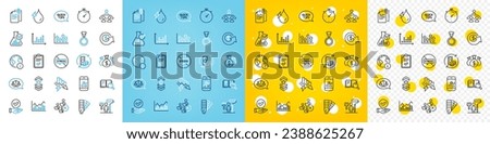 Vector icons set of Smartphone statistics, Interview job and Dollar exchange line icons pack for web with Upper arrows, Hydroelectricity, Search book outline icon. Painter, Change money. Vector