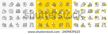 Outline Drag drop, Couple and Money profit line icons pack for web with Consult, Jobless, Delete user line icon. Mental health, Salary, Touchscreen gesture pictogram icon. Cleaning. Vector
