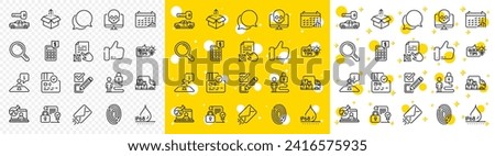 Outline Cyber attack, Online chemistry and Car key line icons pack for web with Qr code, Calculator, Checkbox line icon. Card, Research, E-mail pictogram icon. Security contract, Lock, Like. Vector