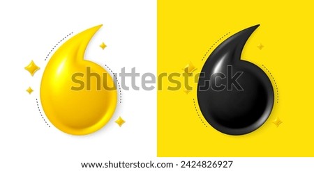 Quote mark 3d icons. Set of quotation marks, yellow and black comma sign. Information quote design. Comment message and citation, quotation decoration. Vector illustration