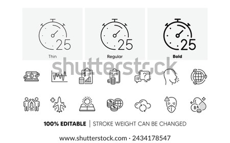 Sun energy, Medical mask and Accounting line icons. Pack of Cough, Timer, Question mark icon. Partnership, Medical flight, Copywriting notebook pictogram. Report, World money, Cloud sync. Vector