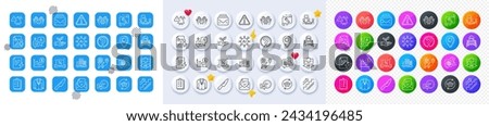 Knife, Business report and Dollar rate line icons. Square, Gradient, Pin 3d buttons. AI, QA and map pin icons. Pack of Employee hand, Safe time, 24h service icon. Vector