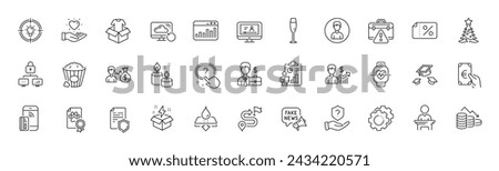 Cardio training, Question button and Discount banner line icons. Pack of Report, Hold heart, Marketing statistics icon. Money loss, Contactless payment, Protection shield pictogram. Line icons. Vector