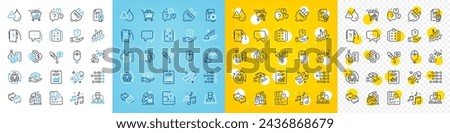 Vector icons set of Message, Rule and Protection shield line icons pack for web with Bitcoin exchange, Electric plug, Telemedicine outline icon. Voice wave, Music, Teamwork pictogram. Vector