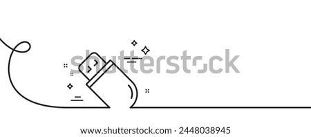 Usb stick line icon. Continuous one line with curl. Computer memory component sign. Data storage symbol. Usb stick single outline ribbon. Loop curve pattern. Vector