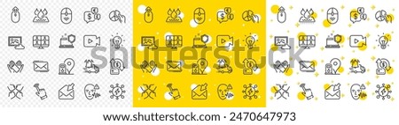Outline Petrol station, Scroll down and Money currency line icons pack for web with Smartphone holding, Delivery notification, Squad line icon. Idea, Waterproof, Power pictogram icon. Vector