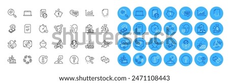Recovery file, Present and Checked file line icons pack. Uv protection, Timer, Search web icon. Laptop, Graph, Delivery service pictogram. Interview, Windmill turbine, Bribe. Vector
