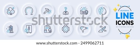 Security network, Refrigerator and Calcium mineral line icons for web app. Pack of Hair dryer, Startup rocket, Accounting pictogram icons. Hammer blow, Cream, Building warning signs. Vector