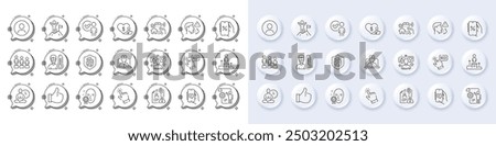 Cough, Telemedicine and Cursor line icons. White pin 3d buttons, chat bubbles icons. Pack of Verification person, Volunteer, Yoga icon. House security, Thermometer, Business podium pictogram. Vector