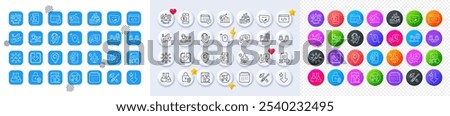 Coffee maker, Rise price and Medical flight line icons. Square, Gradient, Pin 3d buttons. AI, QA and map pin icons. Pack of Inspect, Sconce light, Fingerprint lock icon. Vector