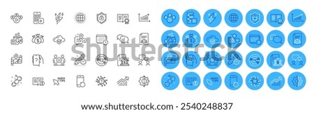 Calendar, Facts and Demand curve line icons pack. Ask question, Transform, Phone app web icon. Chart, Lightning bolt, Quick tips pictogram. Shield, Bank document, Certificate. Vector