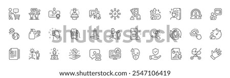 Insurance hand, Bribe and Bitcoin project line icons. Pack of Video conference, Business report, Locked app icon. Hand, Wallet, Buyer think pictogram. Lgbt, Discrimination, Creative idea. Vector