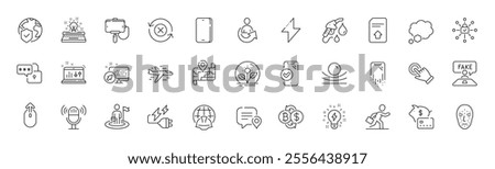 Piggy bank, Energy and Incubator line icons. Pack of Approved phone, Swipe up, Face biometrics icon. Bitcoin exchange, Share, Talk bubble pictogram. Chat bubble, Inspiration. Line icons. Vector