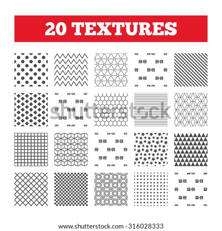 Seamless patterns. Endless textures. Export file icons. Convert DOC to PDF, XML to PDF symbols. XLS to PDF with arrow sign. Geometric tiles, rhombus. Vector