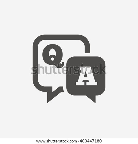 Question answer icon. Q&A symbol. Flat sign on white background. Vector.