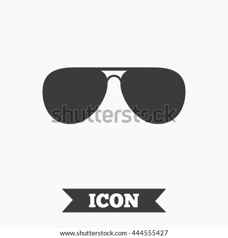 Aviator sunglasses sign icon. Pilot glasses button. Graphic design element. Flat sunglasses symbol on white background. Vector Stock foto © 