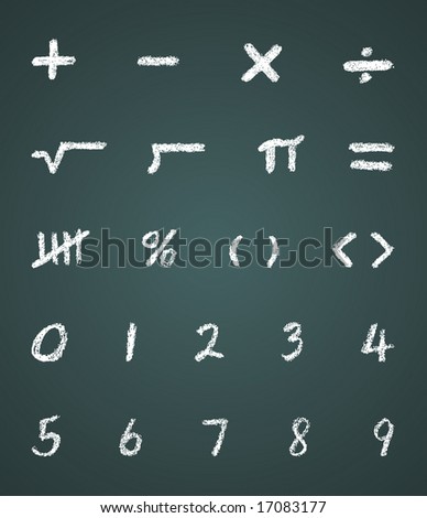 Chalk Vector Math Symbols and Numbers