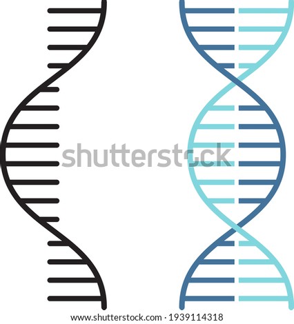 RNA and DNA related vector thin line icon Imagine de stoc © 