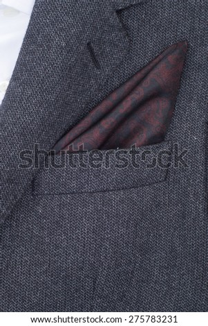 pocket square dark red texture - handkerchief in the breast pocket of a man\'s suit