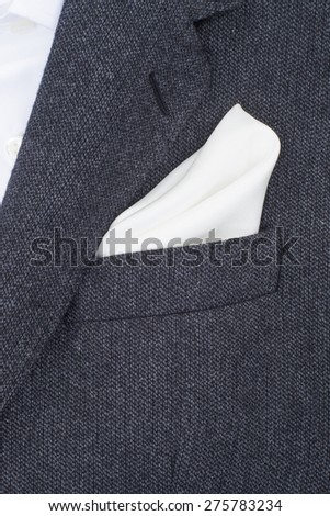 pocket square white texture - handkerchief in the breast pocket of a man\'s suit
