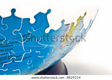 Earth in half isolated over white background