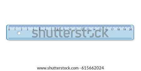 School measuring plastic ruler 20 centimeter in blue color