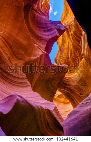 Twisted slot canyon walls, Antelope Canyon, Arizona